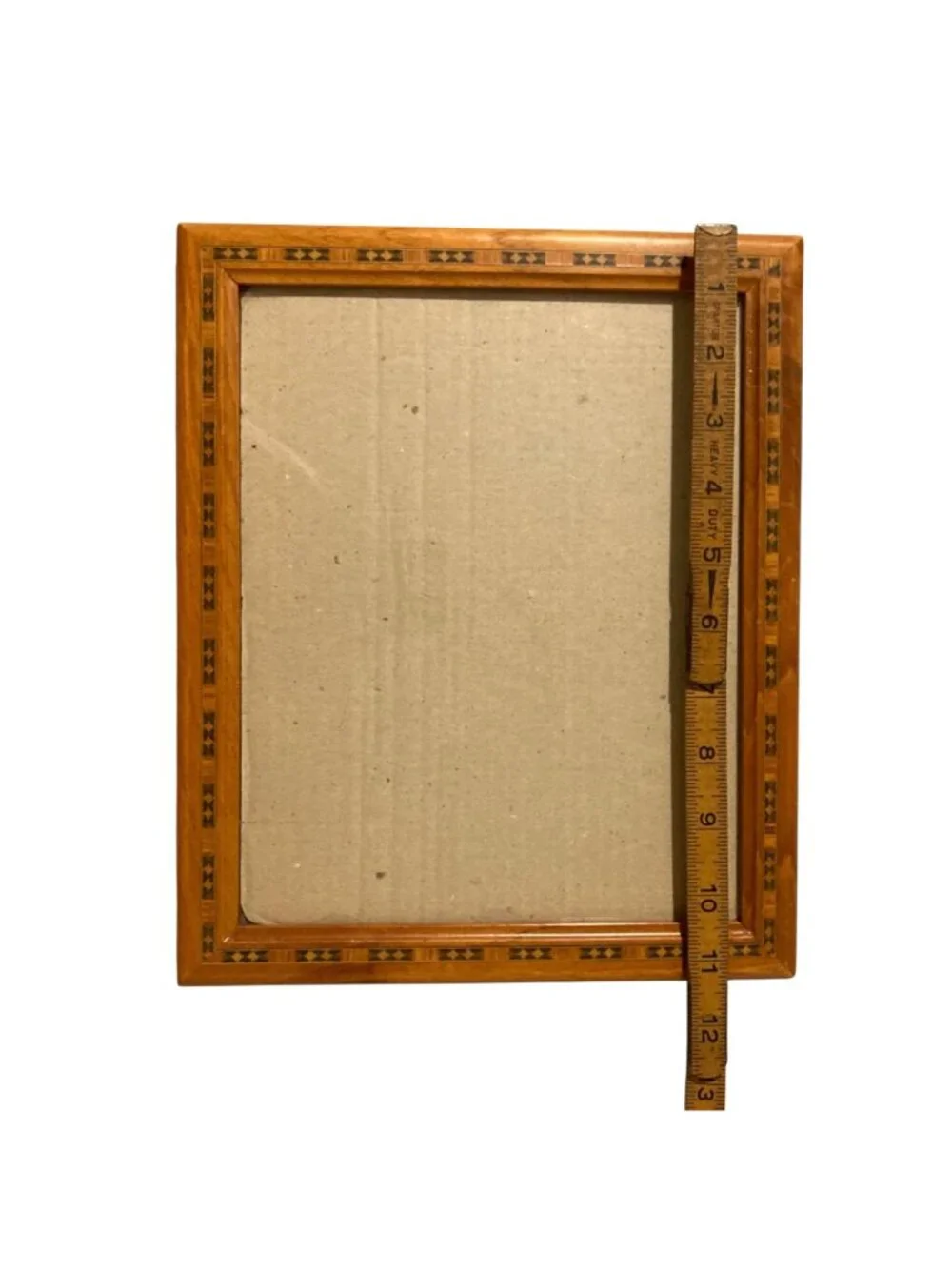 Vintage Wooden Picture Frame With Intricate Inlay Design Made In Thailand
